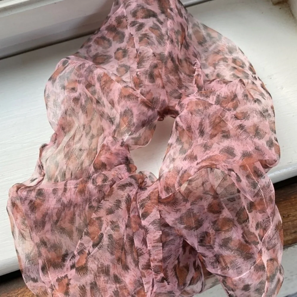 Anthropologie Sheer Leopard Print Mega Scrunchie